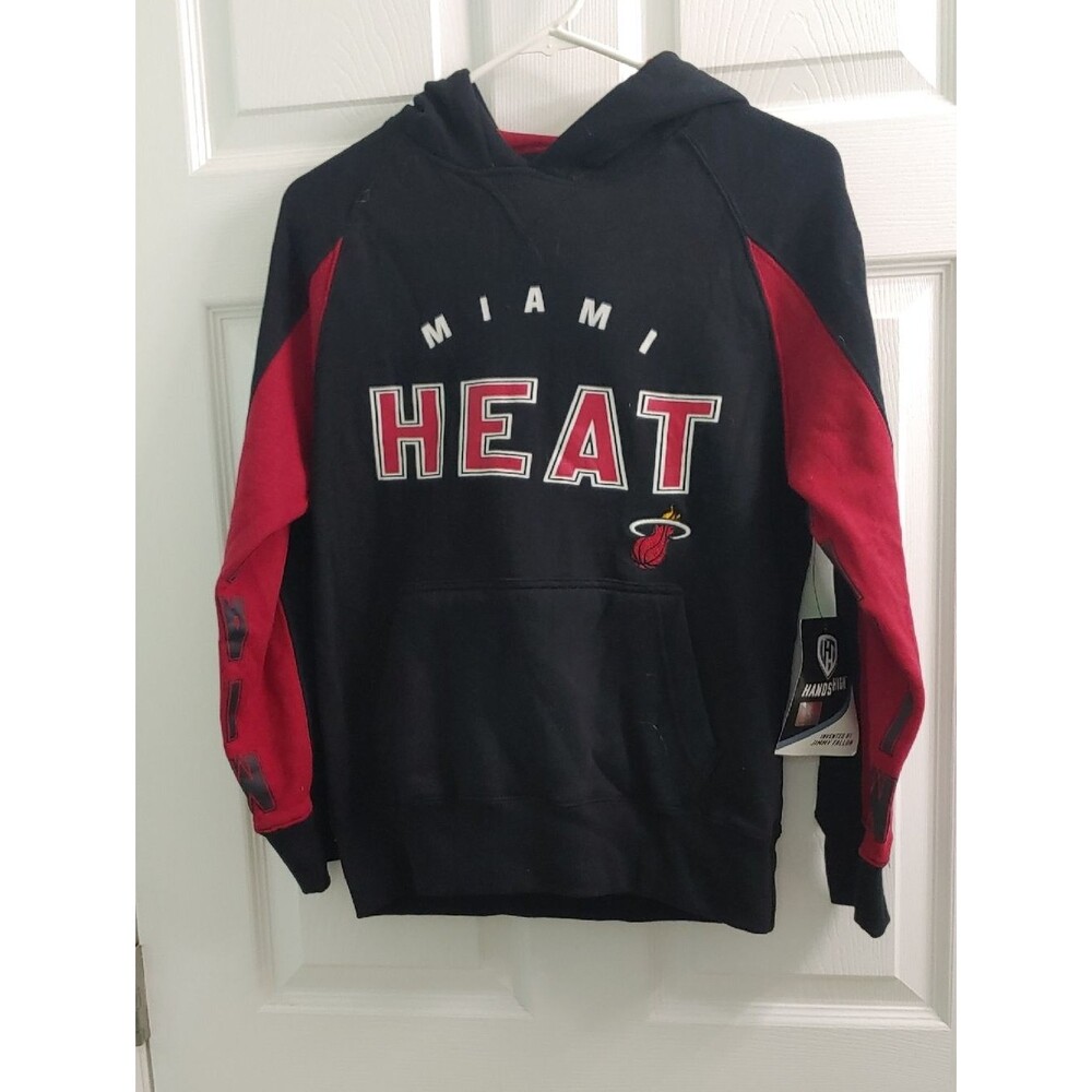 Miami Heat Hoodie Youth M NWT Hands High Black Sweatshirt